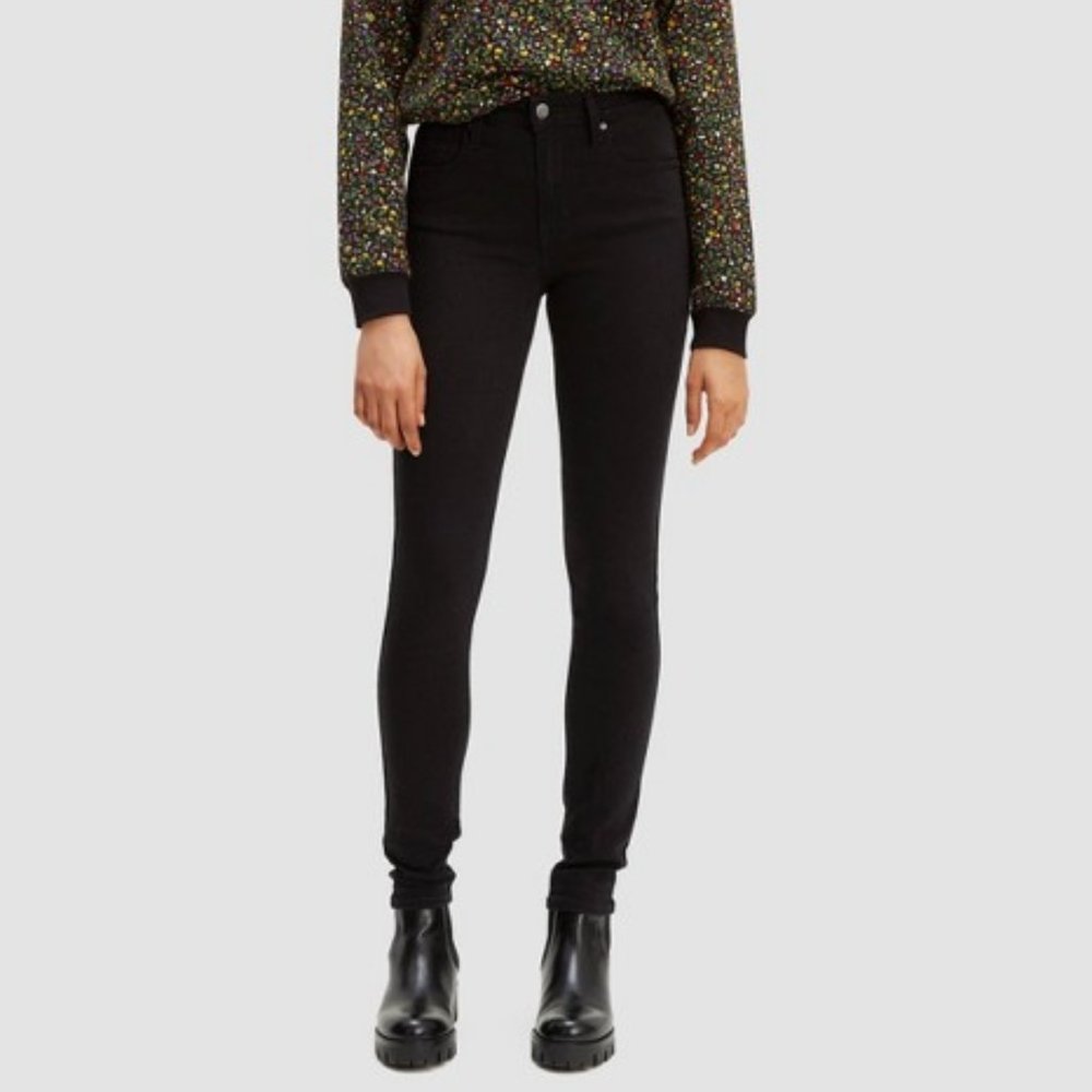 Levi's 721 High Rise Skinny Jeans Ankle Soft Black